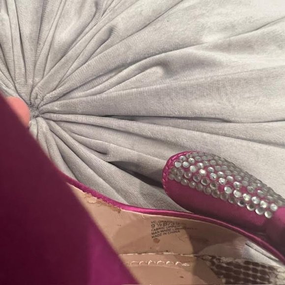 Vince Camuto Magenta rhinestone bow platform heels - Picture 9 of 14